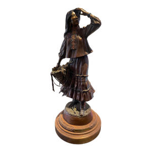Bronze by Susan Kliewer Entitled “Apache Autumn “ 43/45 Native American Lady