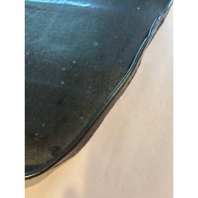 1990s Wabi-Sabi Style Organic Glazed Ceramic Display Slabs – Graduated Sculptural Pair For Sale In San Diego - Image 6 of 11