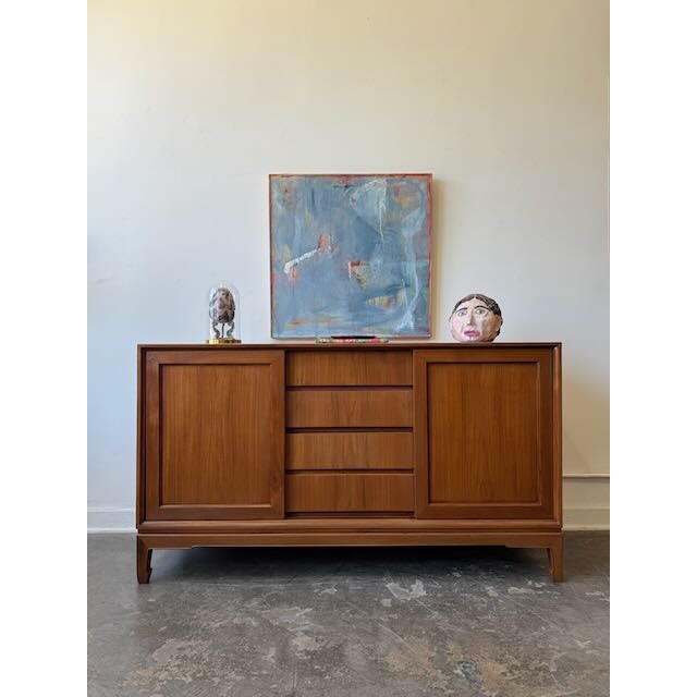 Vintage Teak Credenza by Shanghai Furniture Factory For Sale - Image 4 of 17