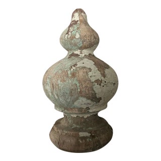 Antique Wooden Finial From 1876 Victorian Architecture For Sale