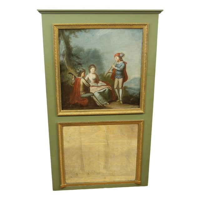 Louis XVI Artist, Scene of Musicians, 1880s, Trumeau Painting, Framed For Sale