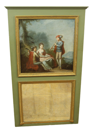 Louis XVI Artist, Scene of Musicians, 1880s, Trumeau Painting, Framed