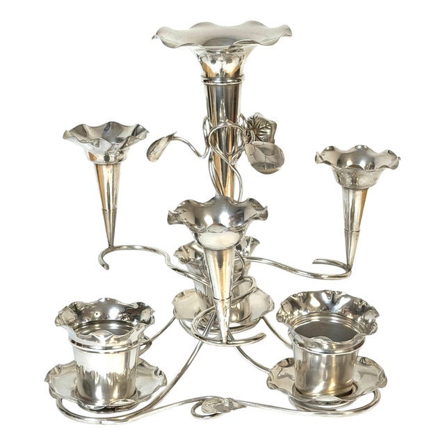 English Edwardian Silver-Plated Epergne by Copper & Fry, 11 -Pieces, Circa 1900 For Sale