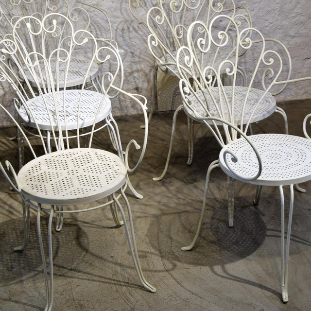 Mid-Century Modern Wrought Iron Garden Chairs by Lio Carminati, 1950s, Set of 10 For Sale - Image 9 of 18