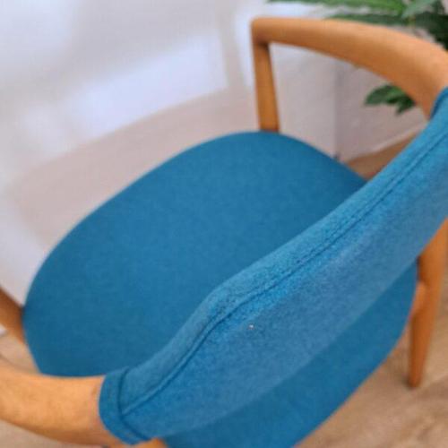 Oak and Wool Armchair, Denmark, 1960s For Sale - Image 6 of 7