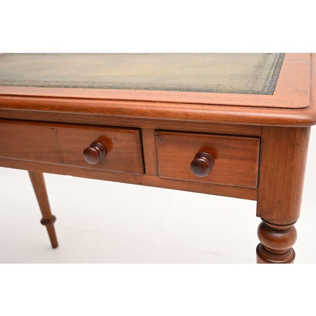 Antique Victorian Leather Top Desk, 1850 For Sale - Image 9 of 11