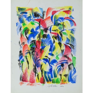 Françoise Galle, Lovers' Kiss, Pastel For Sale