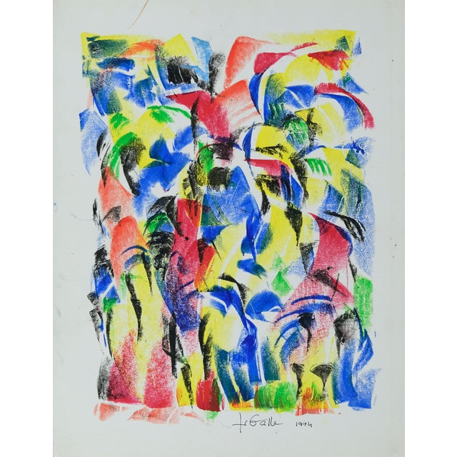 Françoise Galle, Lovers' Kiss, Pastel For Sale