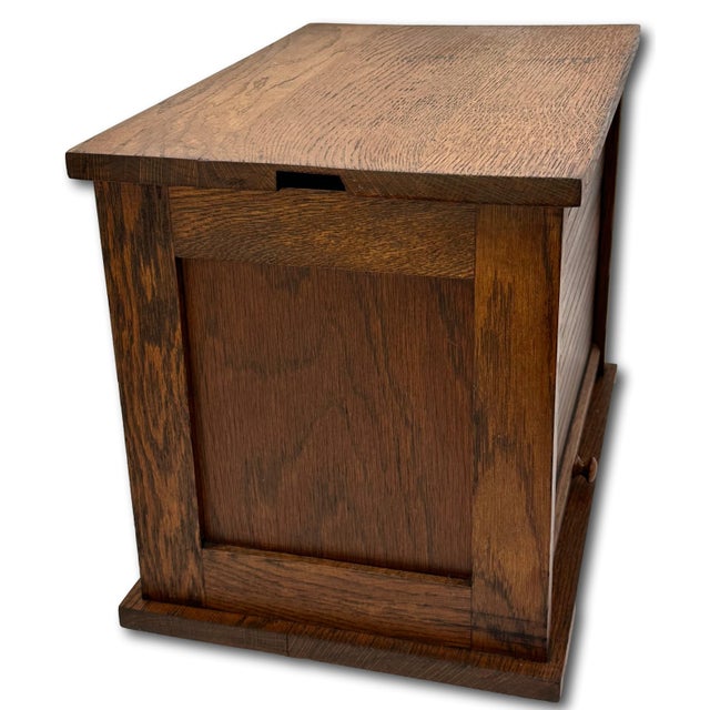 Unusual Antique American Solid Oak Table - Desk Top "Roll Front" Organizer & File Cabinet Circa 1900 For Sale - Image 14 of 18