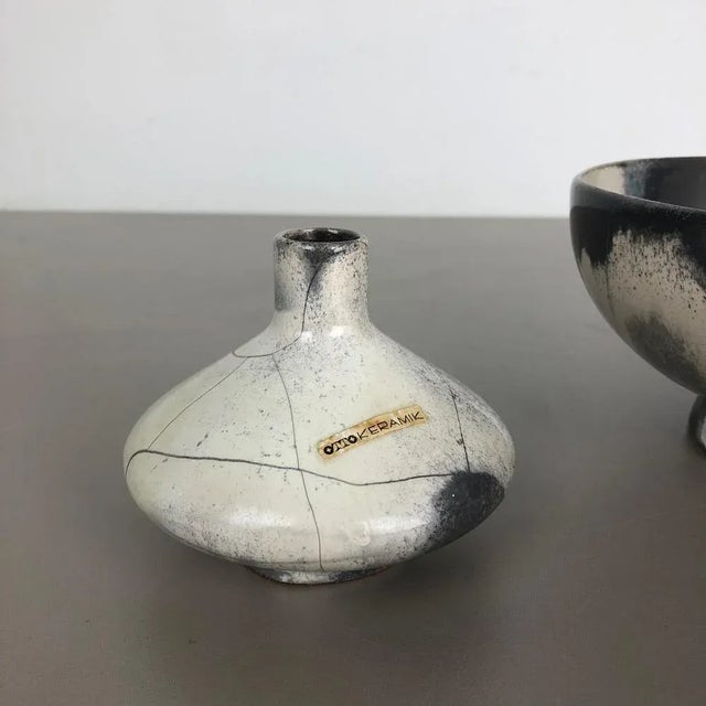 Grey Ceramic Studio Pottery Vases from Otto Keramik, Germany, 1980s, Set of 3 For Sale - Image 4 of 18