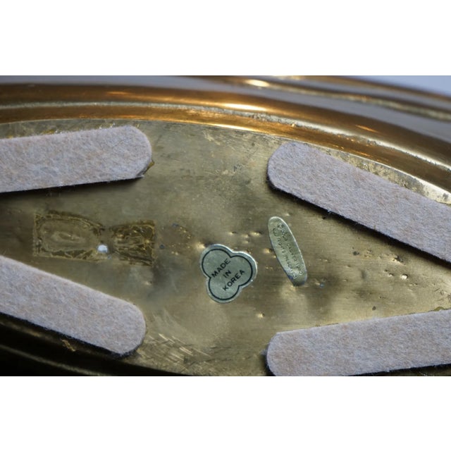 Vintage 1980s Dolbi Cashier Brass Globe Vase With Botanical Relief For Sale - Image 10 of 11