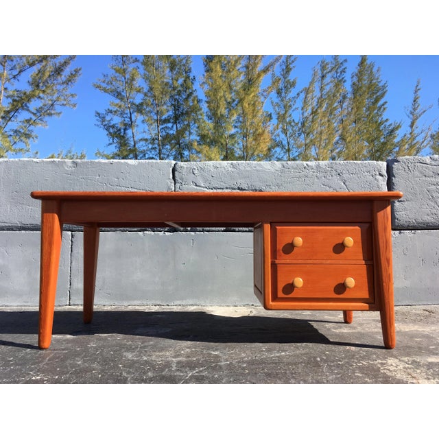 Wood 1960s Pine Craftsman Desk in the Style of Prouve Chapo For Sale - Image 7 of 13