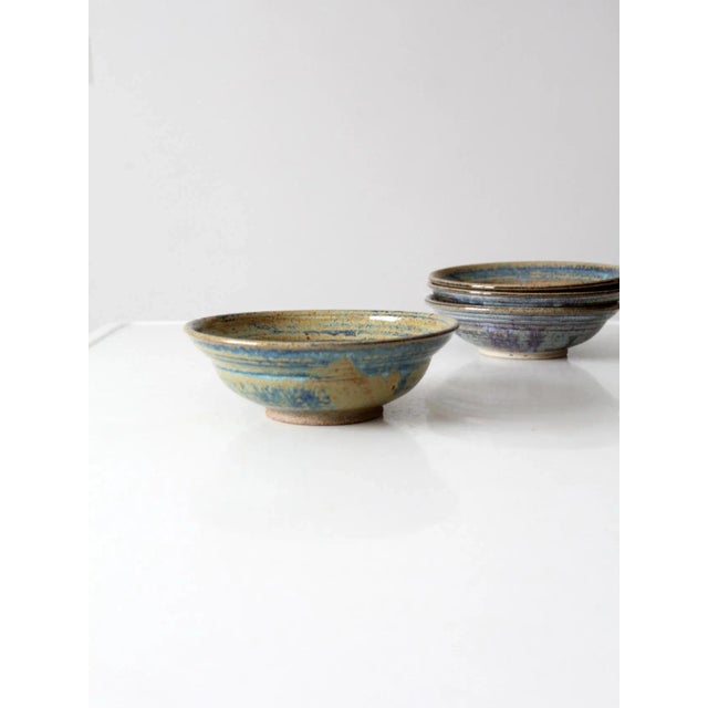 Vintage Studio Pottery Bowls- Set of 4 For Sale - Image 9 of 13