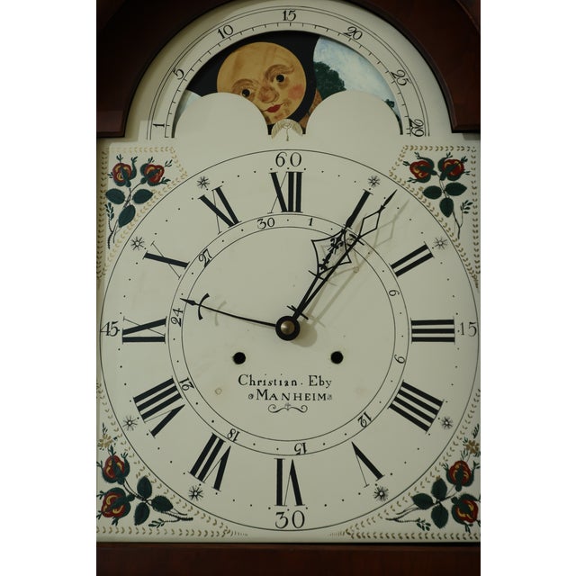 Hamilton Christian Eby Inlaid Cherry Tall Grandfather Clock Chairish