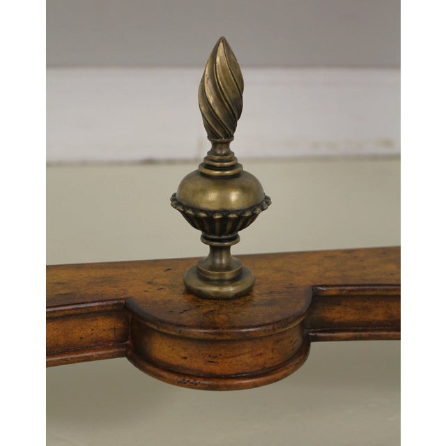 Brown Maitland Smith Marble Top Large Console Table For Sale - Image 8 of 13