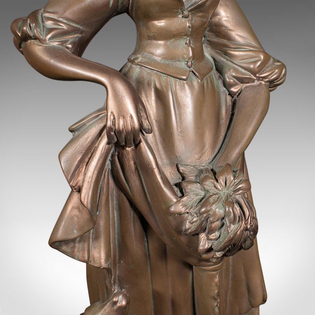 Tall Antique Female Figure, Austrian, Bronzed Plaster, Statue, Victorian, C.1900 For Sale - Image 10 of 12