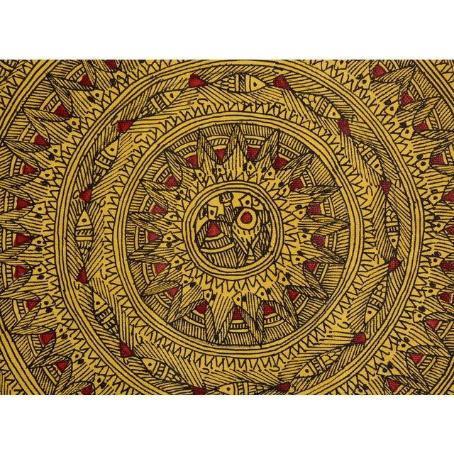 Discover the intricate beauty of traditional Indian folk art with this exceptional hand-painted Madhubani painting by...