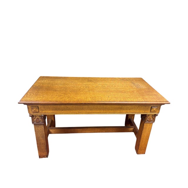 Rich in character, craftsmanship, and history, this early 20th-century solid oak communion table embodies the strength and...