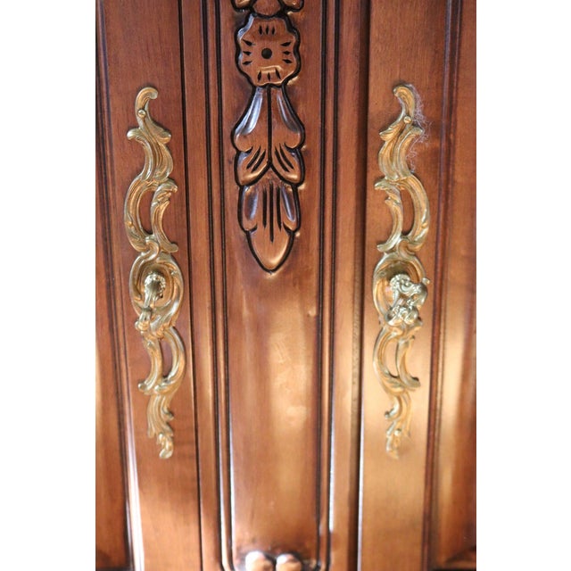 Bau Furniture French Louis XV Burl Wood & Green Marble Sideboard Buffet For Sale - Image 14 of 17