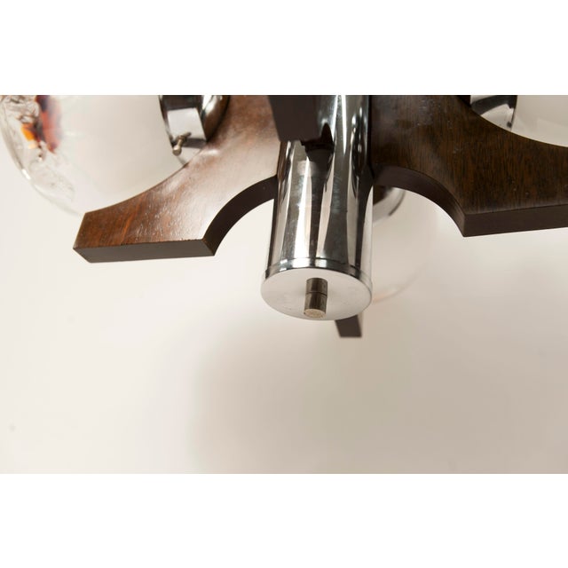 Murano 4-Light Chandelier in Teak from Mazzega, 1960 For Sale - Image 15 of 18