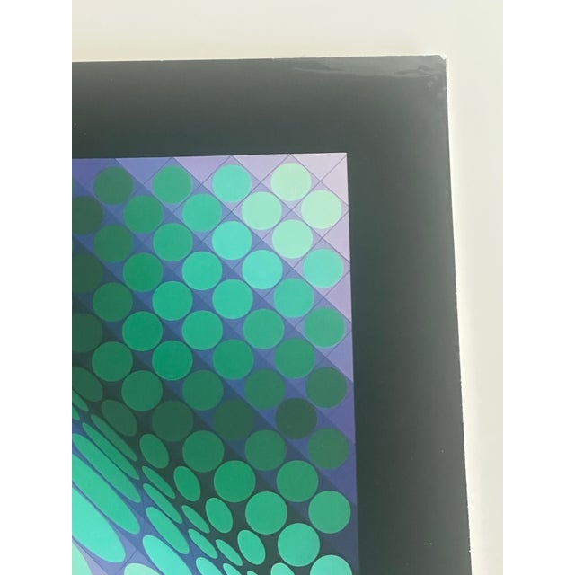 1970s Victor Vasarely Edition Du Griffon Signed Print "Dell-3" Mid Century Modern Art For Sale - Image 5 of 8