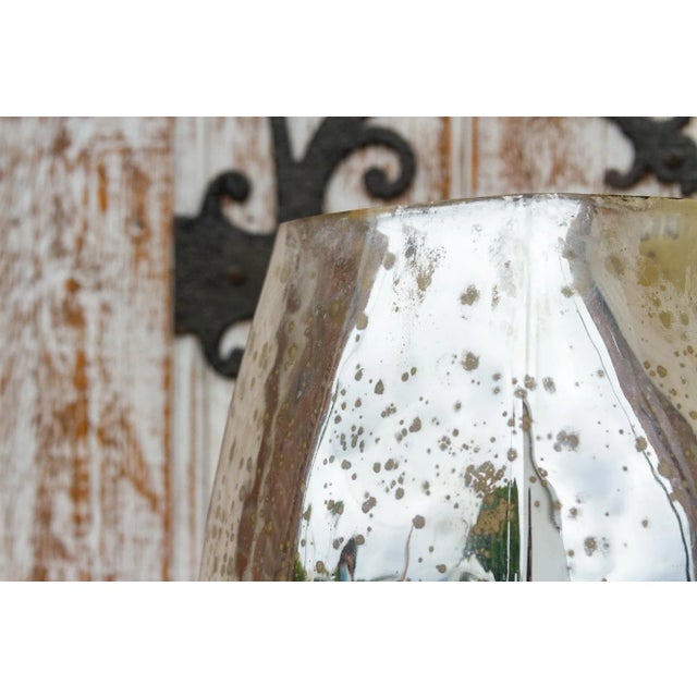 Silvered Tall Glass Vase For Sale - Image 4 of 8