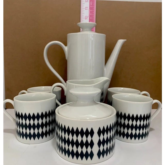 Vintage Bristol MCM Black Diamond Fine China 7 Pc Coffee/Tea Set For Sale In Phoenix - Image 6 of 9
