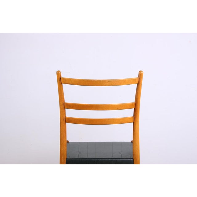 Swedish Sid Chairs in Elm and Black Skai by Yngve Ekstrom for Gemla, 1960s, Set of 6 For Sale - Image 14 of 18
