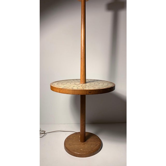 Mid-Century Modern Mid 20th Century Gordon Martz Floor Lamp w Mosaic Ceramic Tile Table For Sale - Image 3 of 9