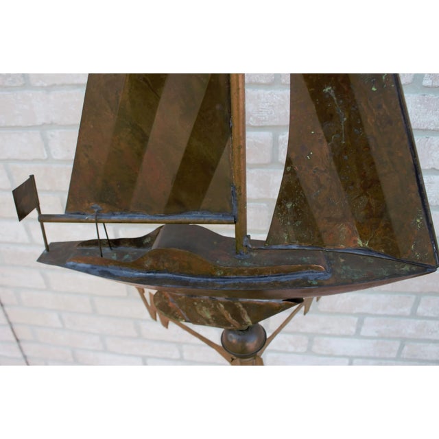 Vintage Copper Boat Weathervane For Sale - Image 12 of 13