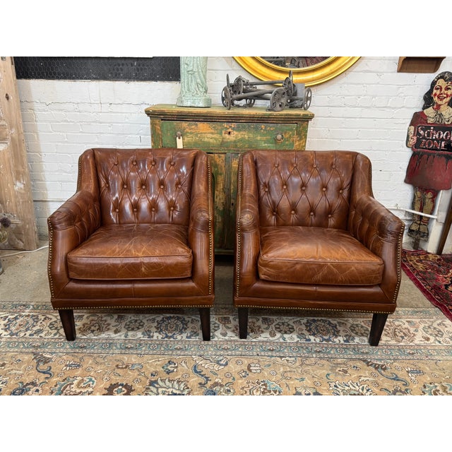 A refined take on a classic silhouette inspired by traditional Chesterfield style. Upholstered in newly tanned leather...