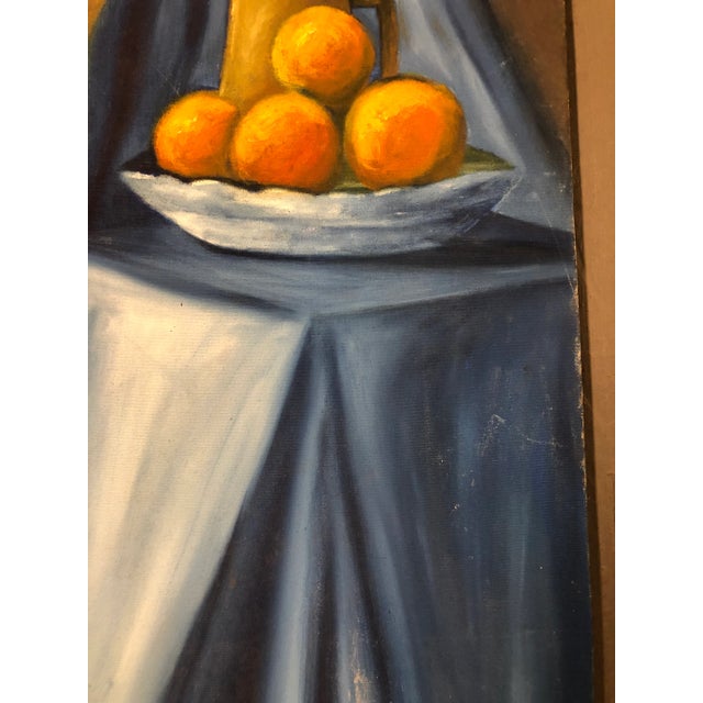 1980s Original Vintage Still Life Painting Cow Skull & Flowers For Sale - Image 5 of 9