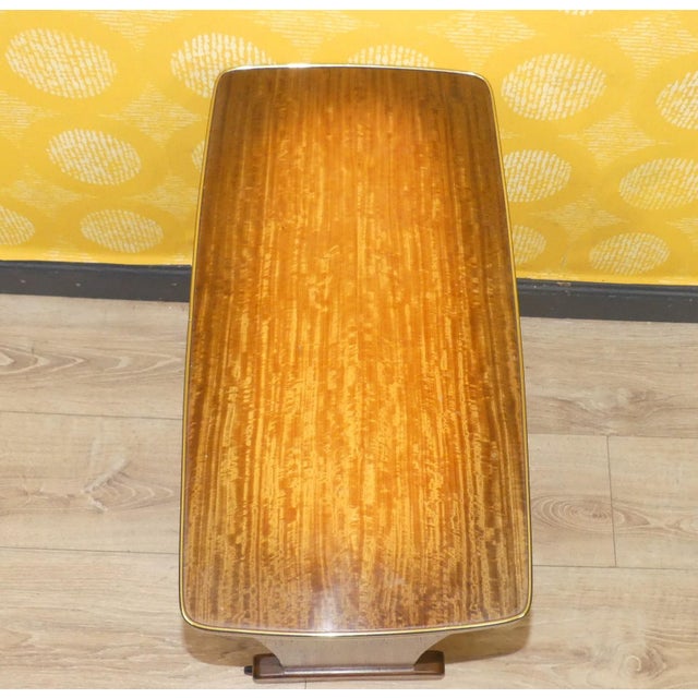 Small Side Table with Newspaper Stand on Wheels with Drawer, 1950s For Sale - Image 9 of 10