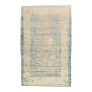 Early 20th Century Powder Blue Chinese Rug - 3'2" x 4'9" For Sale
