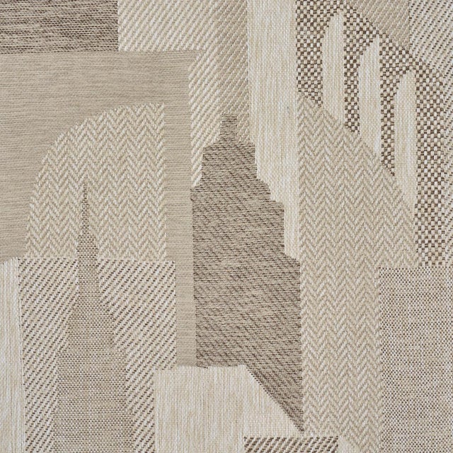 Traditional Sample - Schumacher The City'S Silent Lines Indoor/Out Fabric In Stone For Sale - Image 3 of 6