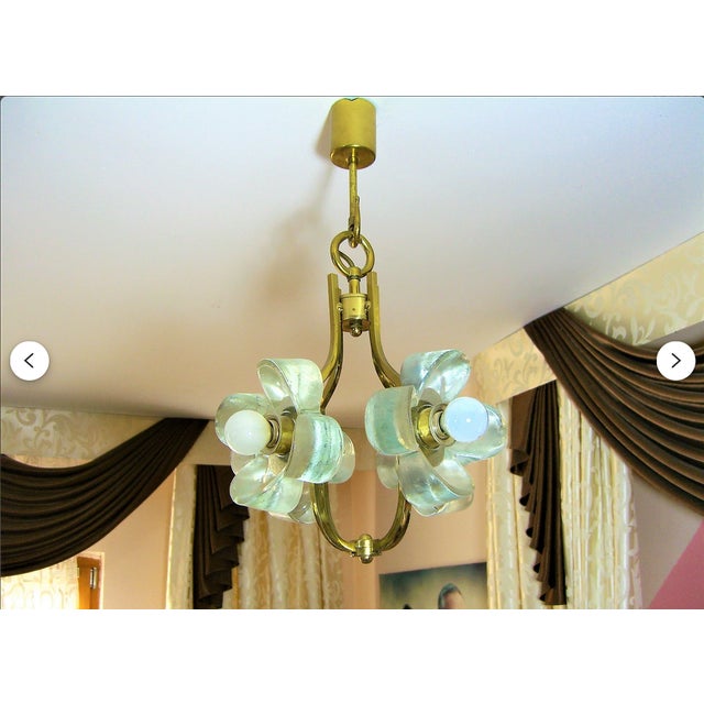 Gold Brass Pendant Light by Simon & Schelle, 1960s For Sale - Image 8 of 9