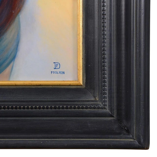 American Dirk Foslien "Red Is the Color" Oil Painting on Board For Sale - Image 3 of 6