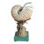 Mid 20th Century Porcelain Nautilus Shell Cup on Figural Brass Mount With Malachite-Style Base For Sale