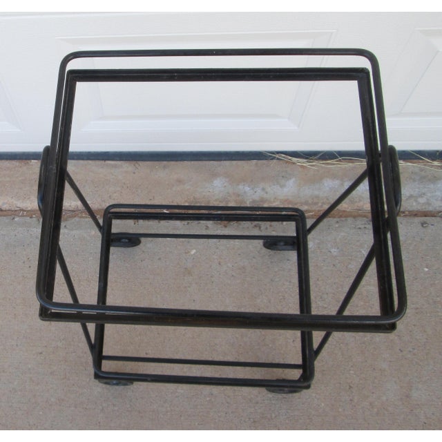 Mid 20th Century Iron 2 Tier Rolling Bar Cart Mathieu Matégot Style For Sale - Image 13 of 18