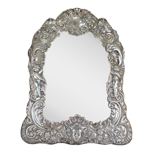 1886 English Frederick Brasted Sterling Silver Dressing Table Mirror