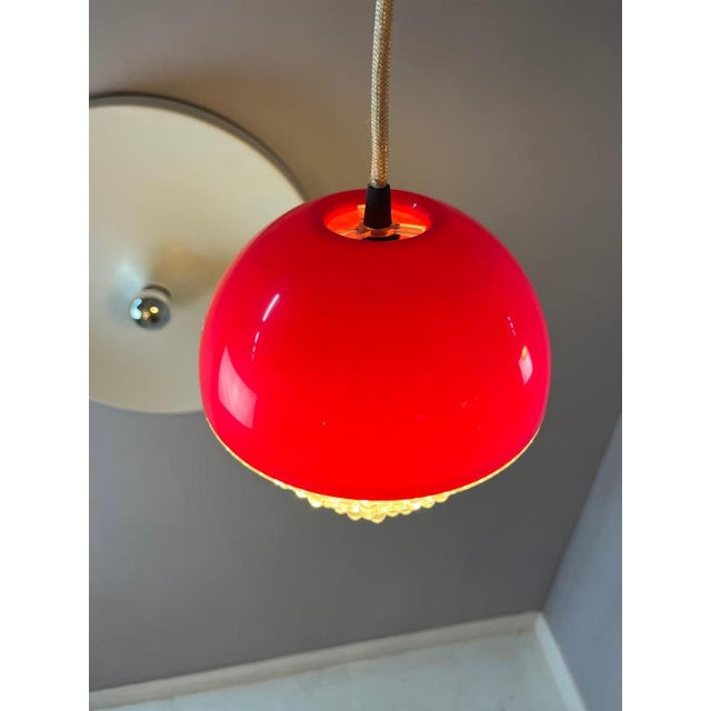 Red Plastic Hanging Lamp For Sale - Image 10 of 11