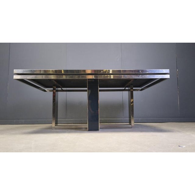 Black Vintage Italian Chrome Dining Table, 1970s For Sale - Image 8 of 12