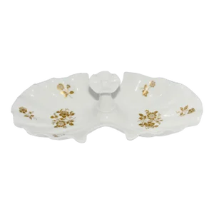 1960s Spode England Porcelain Bone China Double Shell Relish/Oyster/Trinket Dish