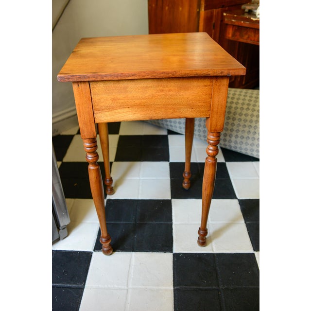 Antique American Sheraton Maple One Drawer Stand C. Mid 19th Century For Sale - Image 12 of 13