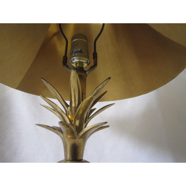 1970s Vintage Brass Pineapple Lamp With Shade Chairish
