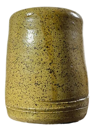 Small Speckled Stoneware Vase by Geraldine Shapiro, Signed (Ca. 1970)