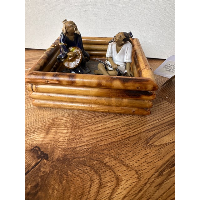 1970s Collection of Asian Ceramic Figures and Wooden Stands For Sale In Atlanta - Image 6 of 9