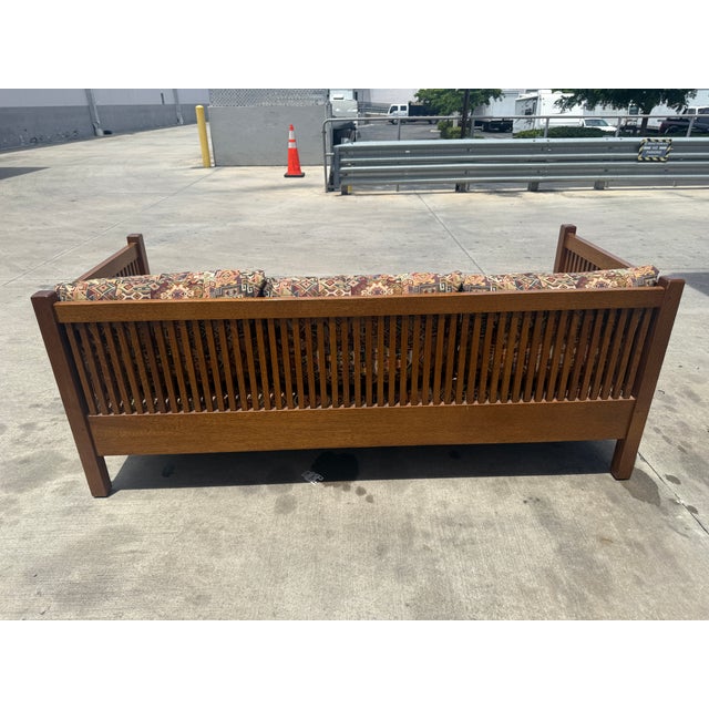 1990s Stickley Craftsman Spindle Back Sofa For Sale - Image 13 of 14