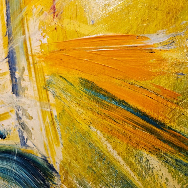 Wood 1980s Large Polychrome Expressionistic Painting by Sirena (Aka Antonia Mastrocristino Sirena) For Sale - Image 7 of 14