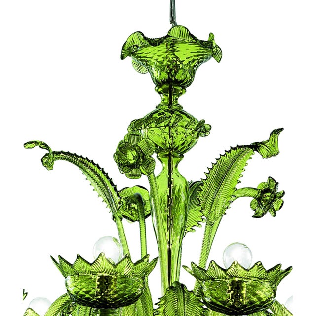 2020s Contemporary Translucent Green Murano Glass Chandelier For Sale - Image 5 of 9
